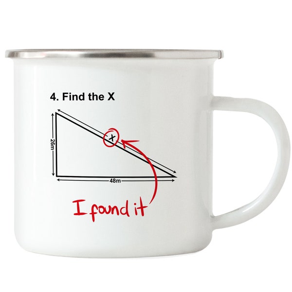 Mathe-Aufgabe Emaille Tasse Lustige Klausur Aufgabe Finde Das X Dreieck Klassenarbeit