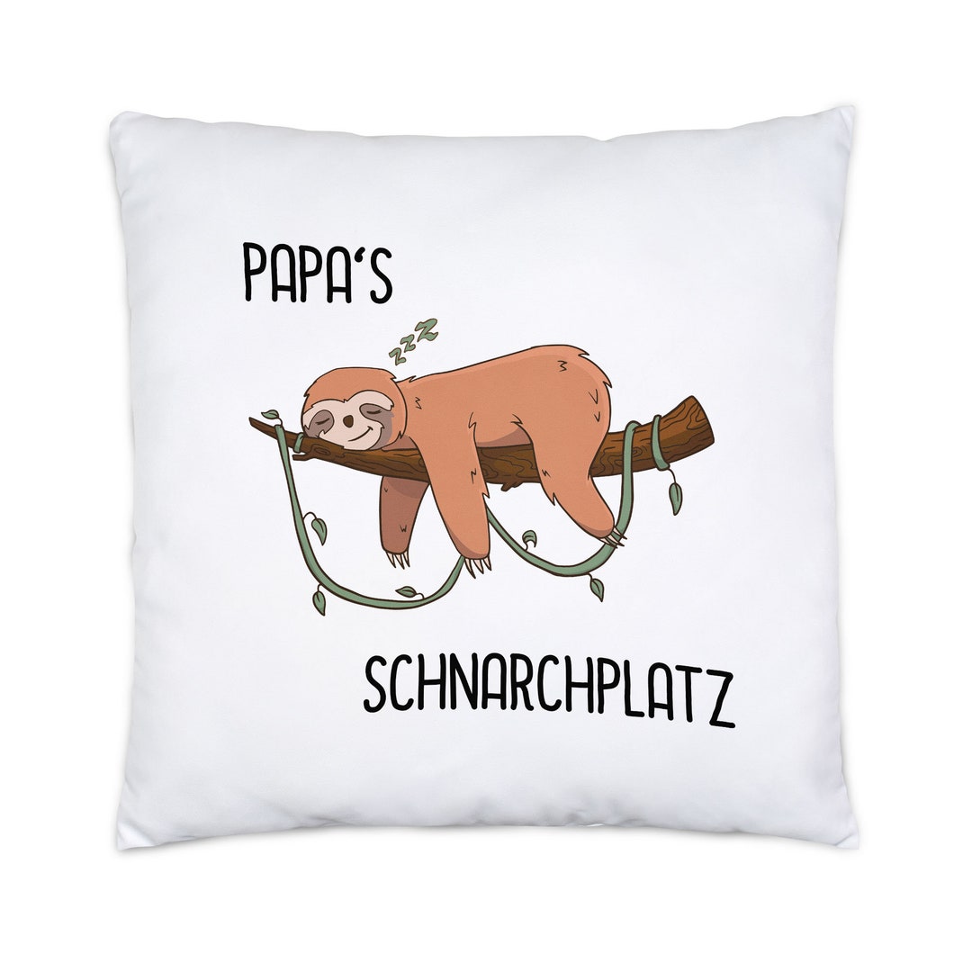 Schnarchplatz-Kissen Mit Wunschname – 40x40 Cm, Baumwolle, Personalisierbar, Für Sofa & Bett