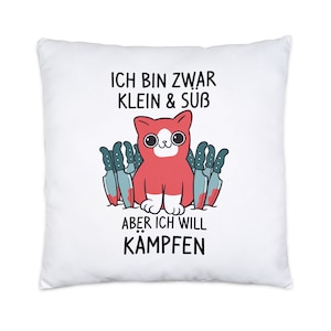 Cat Pillow Cat Owner Cat Lover Cat Mom Funny Gift Cat Motif & Saying 40 x 40 cm
