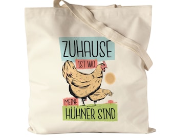 Home Is Where My Chickens Are Jute Bag Fabric Bag Canvas Chicken Fans Chicken Farm Chicken Eggs Gift Idea