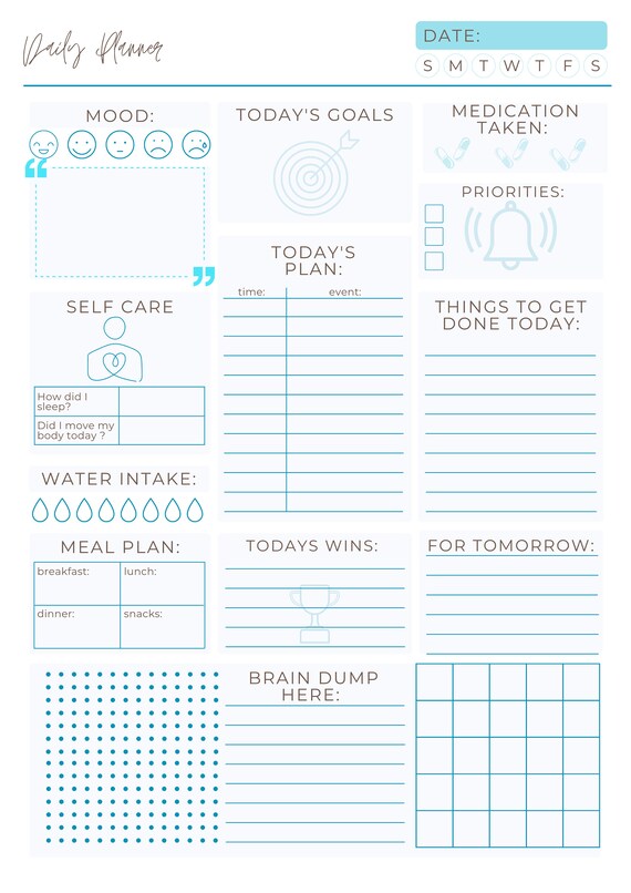 Digital Daily Planner Focus Planner Printable Planner | Etsy