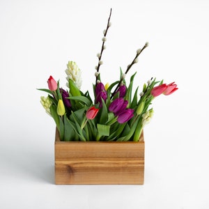 Jardinière, boîte moderne en bois de cèdre, d'intérieur, rectangle, jardinière succulente, centres de table de mariage, multi-usages, organisateur, rangement, doublé