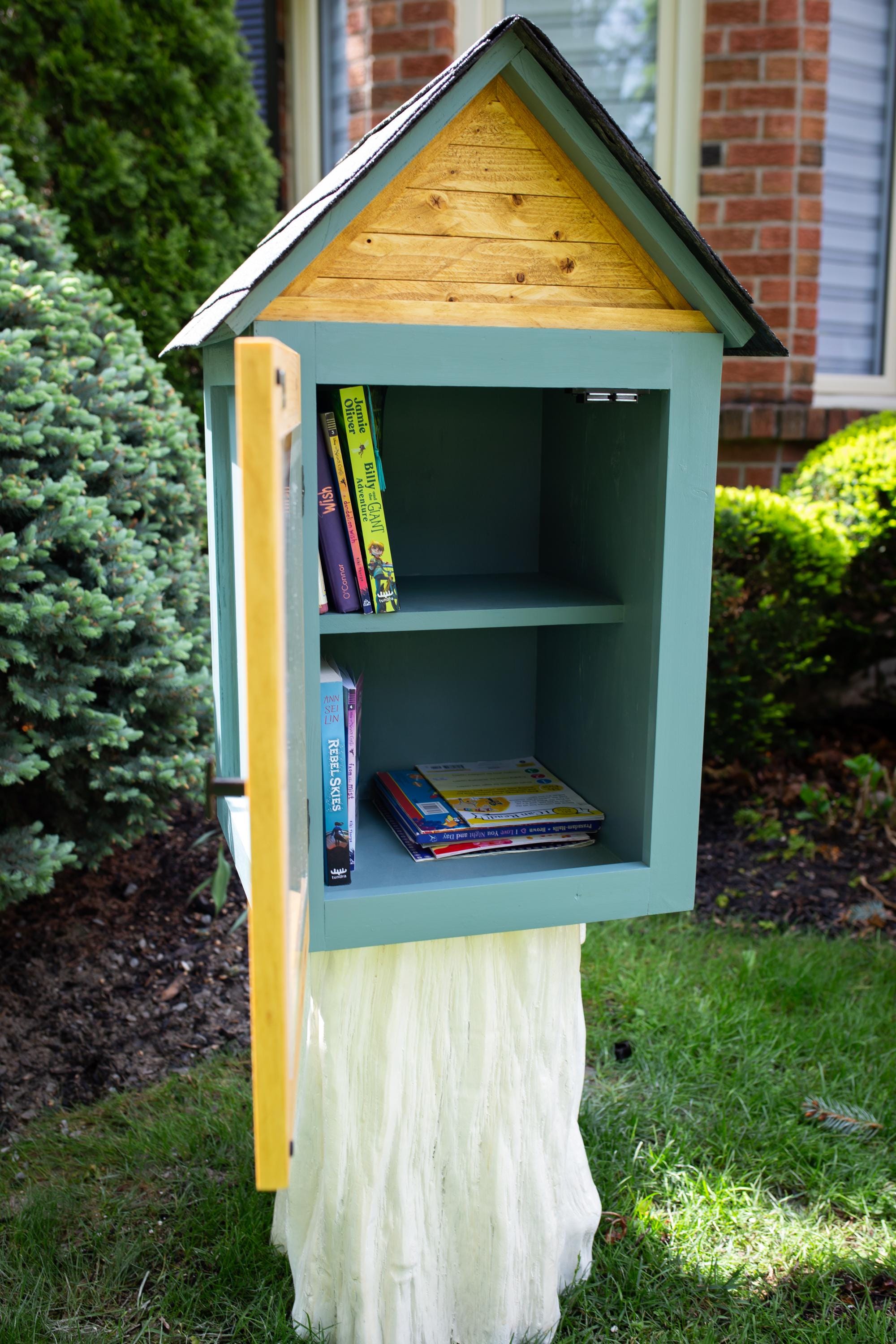 Handmade Little Free Library | Outdoor Community Book Box With ...
