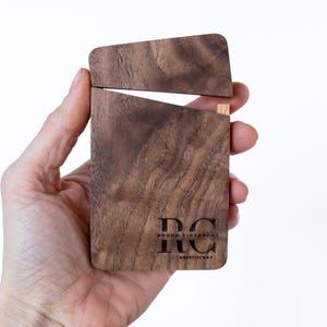 Porte-cartes de visite PERSONNALISÉ Coque Papa Petit ami Hommes Femmes Maman Bureau Patron Cadeau d'entreprise pour lui Bois gravé garçons d'honneur marque personnalisée