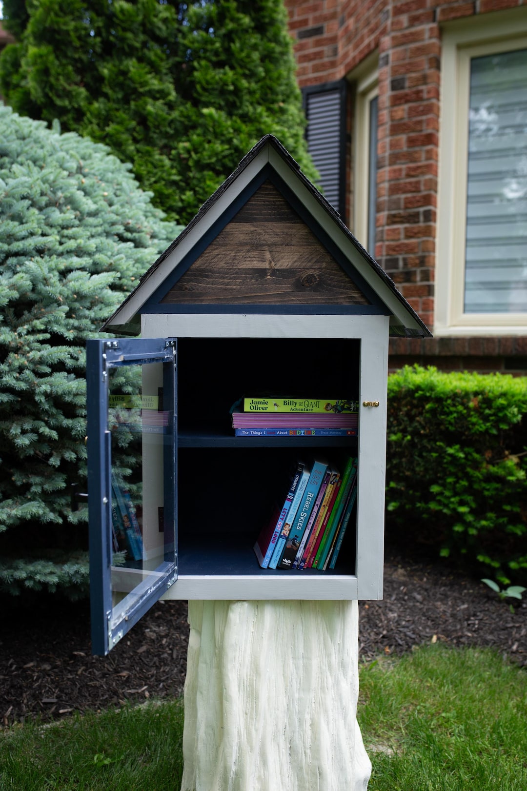 Handmade Little Free Library | Outdoor Community Book Box With ...