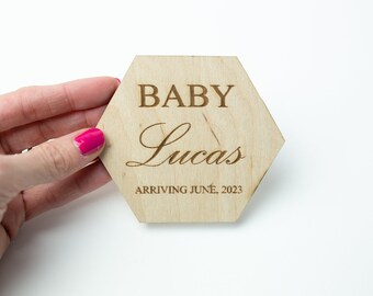 Baby milestone disc / engraved wood monthly milestone markers / birth announcements/baby name, sign for baby plaque nursery decor baby name