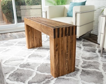 Wood Bench, Wood Console Table Narrow, Rustic Farmhouse Console Table Wooden, Entry Way Table Console Furniture, Narrow Entryway Table