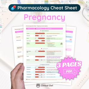Pregnancy | Pharmacology Cheat Sheet | Nursing, Medical, Pharmacy School | 3 Pages