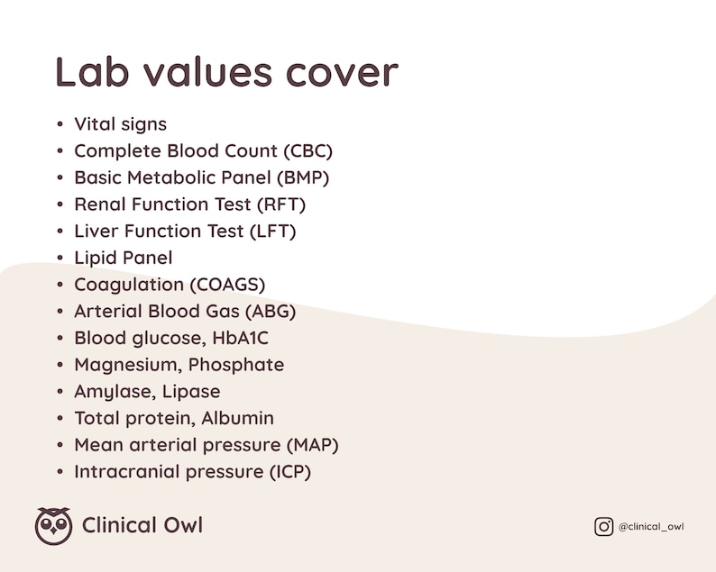Lab Value Cheat Sheet | 1 Page image 2