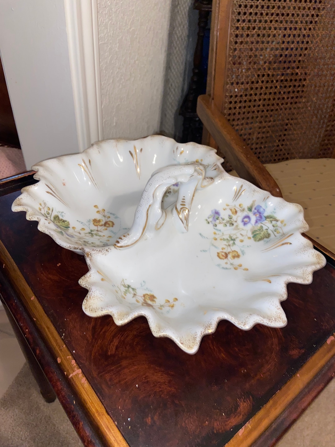 Porcelain Divided Dish With Handle Etsy