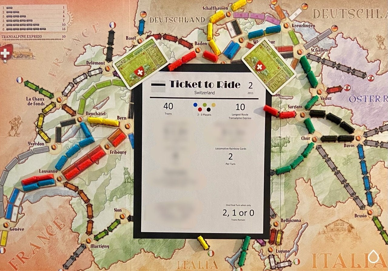Ticket to Ride - [2b] Switzerland || Summary Sheet - Etsy