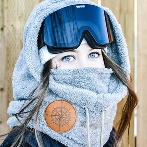 Sherpa Hood - winter fleece ski, snowboard, hiking and outdoor hood - trendy balaclava - super warm winter hood - outdoors activities
