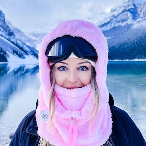 Sherpa hood helmet compatible warm winter hood for ski, snowboard, hiking and other outdoor activities trendy balaclava zdjęcie 6