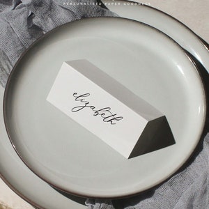 Cartões de lugar de casamento, dobrados, planos, cartões de nome de casamento personalizados, casamento elegante, personalizados, cartão de lugar de casamento, cartões de lugar com nome