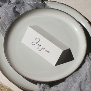Tarjetas de lugar de boda, plegadas, planas, tarjetas de nombre de boda personalizadas, boda elegante, personalizado, boda de tarjeta de lugar, nombre de tarjetas de lugar