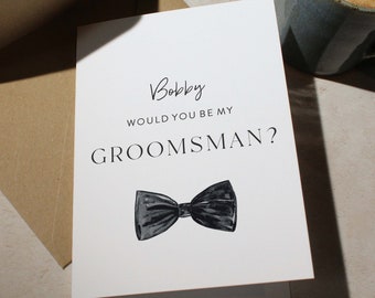 Will You Be My Card - Personalised, Suit up, Groomsman, Best Man, Usher, Ring Bearer, It's Time To Suite Up, Proposal Wedding card, Wedding