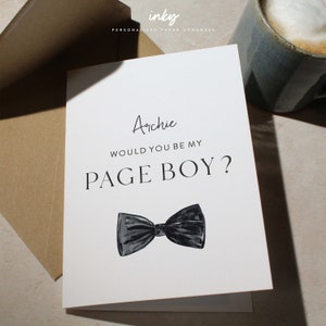 Carte Will you be my Page Boy, personnalisée, costume habillé, garçon d'honneur, garçon d'honneur, huissier, porteur d'alliances, il est temps de revêtir son costume, carte de mariage pour proposition de proposition,