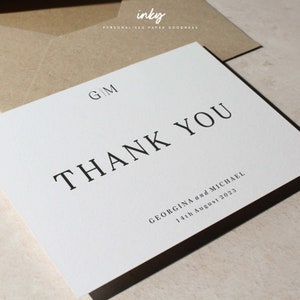 Tarjeta de agradecimiento de boda, postal de boda sencilla, con sobres, tarjetas de boda personalizadas, Reino Unido, tarjeta de agradecimiento sencilla, agradecimiento, Santorini