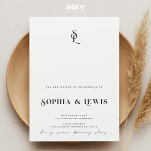 Moderne Hochzeitseinladung, Postkarte Hochzeit, Einfache Hochzeitseinladungen, Postkarte Hochzeit, Stylische Einladungskarte, VERONA