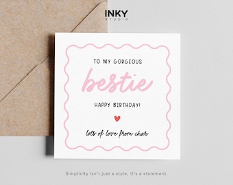 Bestie Birthday Card, Birthday Card for Best Friend, Happy Birthday Bestie Card, Cute Bestie Birthday Card, Best Friend Card