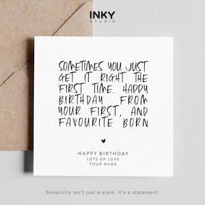 De tu primogénito favorito: tarjeta personalizada, tarjeta de felicitación para mamá, tarjeta para ella, tarjeta sencilla, personalizada, tarjeta de cumpleaños para mamá