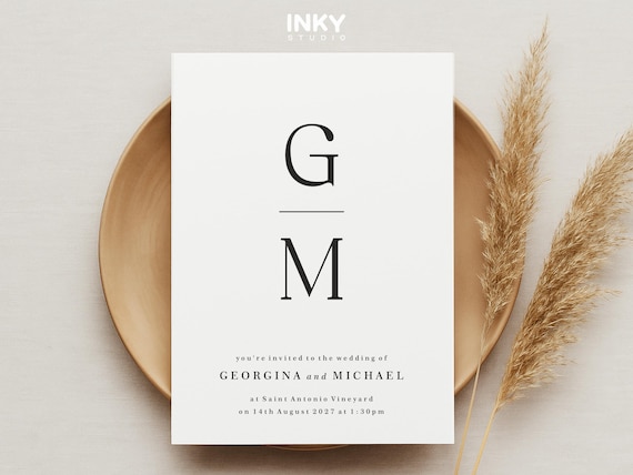Simple Modern Wedding Invitations – Personalized Elegant Invites