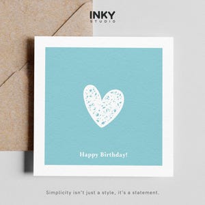 Tarjeta de feliz cumpleaños: tarjeta personalizada, tarjeta de cumpleaños para él, tarjeta de cumpleaños para esposo, tarjeta para pareja, tarjeta sencilla, personalizada, corazón