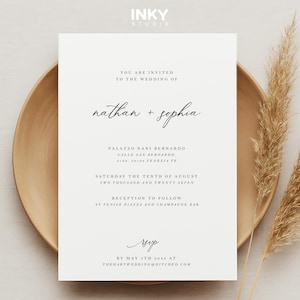 Carte postale de faire-part de mariage, Faire-part de mariage simple, Faire-part de mariage modernes, Carte postale de faire-part de mariage, Papeterie d'invitation élégante, Venise