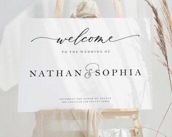 Personalized Wedding Welcome Sign, Minimalist Foamex Board