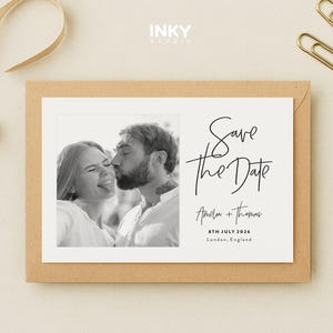 Photo Wedding Save the Date, Personalised Save The Date, Custom, Photo, Polaroid, Simple Save The Date Cards, Invite, Modern