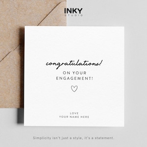 Congratulazioni per il tuo fidanzamento - Biglietto personalizzato, biglietto di auguri per il fidanzamento, biglietto per gli amici, biglietto semplice per la famiglia, personalizzato
