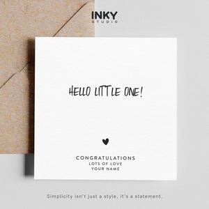 Hola pequeño: tarjeta para bebé recién nacido, tarjeta para niña, tarjeta de felicitaciones, tarjeta para bebé niño, regalos para bebé recién nacido, tarjeta para niña y niño recién nacido, tarjeta para recién nacido