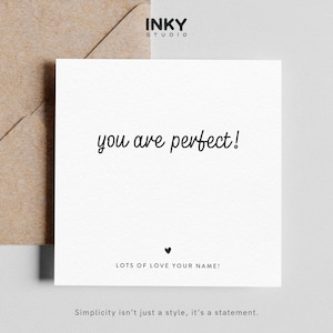 Eres perfecta: tarjeta personalizada, tarjeta de felicitación para recién nacido, felicitaciones, tarjeta para nueva familia, tarjeta sencilla, personalizada, bebé recién nacido