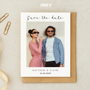 Photo Save The Date Cards, Any Photo, Fully Custom With Envelopes, Modern Save The Date, Simple Wedding Cards, Invite Save The Date