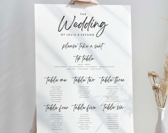 Custom Wedding Seating Chart Sign, Elegant Minimalist Design