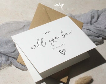 Will You Be My Usher, Wedding Card, Proposal Card For Wedding, Witness Proposal Card, With You Be Our, Personalised, With Name, Witness