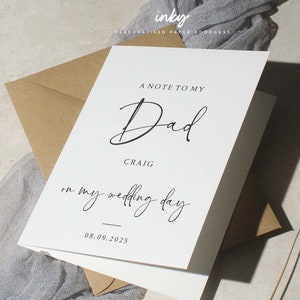 À mon père le jour de notre mariage, carte de mariage personnalisée, le grand jour, jolie carte de mariage, pour ami, personnalisé, M. et Mme