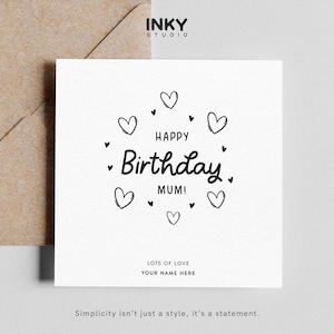 Carte joyeux anniversaire maman - carte personnalisée, carte d'anniversaire pour maman, carte simple, personnalisée, carte d'anniversaire spéciale maman