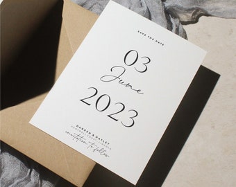 Minimalist Save the Date Cards – Personalized Modern Design