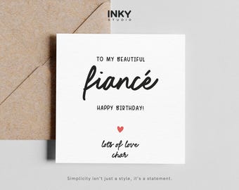 Fiancé Birthday Card, Birthday Card for Fiancé, Romantic Birthday Card for Him, Birthday Card Fiancé Male, Partner Birthday Card
