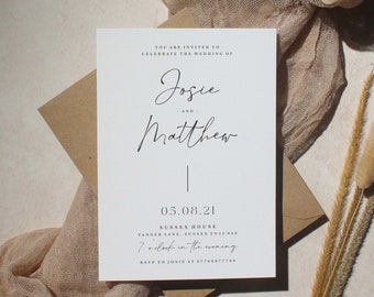 Evening Postcard Wedding Invitation, Modern Wedding Invitations, Invitations, Wedding, Postcard Wedding Invites, Stylish Invite, Florence