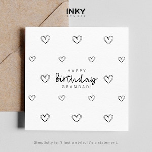 Carte de joyeux anniversaire grand-père - Carte entièrement personnalisée, carte de voeux pour anniversaire, carte pour grands-parents, carte simple, personnalisée