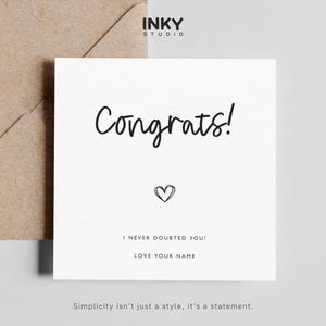 Congratulations Card Customised from your name, Greeting Card for Celebration, Card for Him and Her, Nice Card Congrats