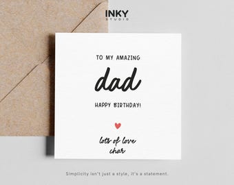 Dad Birthday Card, Birthday Card for Dad, Happy Birthday Dad Card, Father Birthday Card, Cute Birthday Card Dad