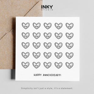 Tarjeta de aniversario con un corazón simple: para esa persona especial, tarjeta de felicitación para aniversario, tarjeta para él y para ella, tarjeta de aniversario simple