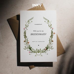 Cartes florales Serez-vous ma demoiselle d'honneur, Entièrement personnalisées, avec enveloppes, demoiselle d'honneur, carte de mariage, carte de vœux de mariage, cadeaux de mariage