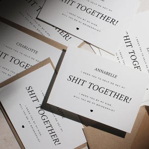 Carte de proposition de faveurs de mariage amusante pour demoiselle d'honneur, entièrement personnalisée, avec enveloppe, pour demoiselle d'honneur, témoin, carte de mariage grossier, multi