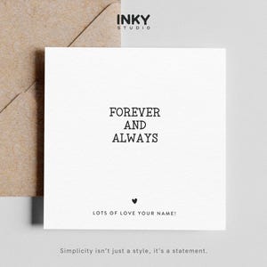 Carte d'anniversaire pour toujours et pour toujours - Carte personnalisée, carte de voeux pour anniversaire, carte pour femme, carte pour mari, carte simple