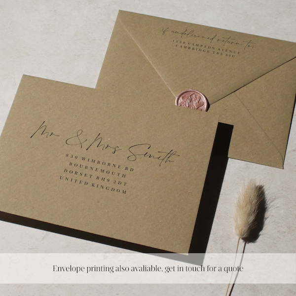 Envelope Address Printing, Guest Addressing, Return Addressing, RSVP, Printed Envelopes for Guest, Free Delivery