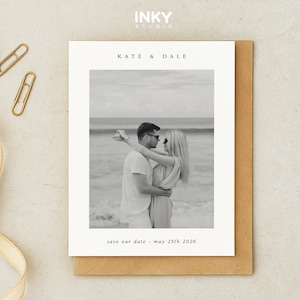 Modern Save The Date Invite, With Envelopes, Fully Customisable, Photo Save The Date, Wedding Card, Any Photo, Simple Save The Date